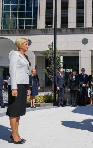 [VIDEO] Prezydent RP w towarzystwie Pierwszej Damy złożył w niedzielę wieniec przed Pomnikiem Katyńskim w Jersey City