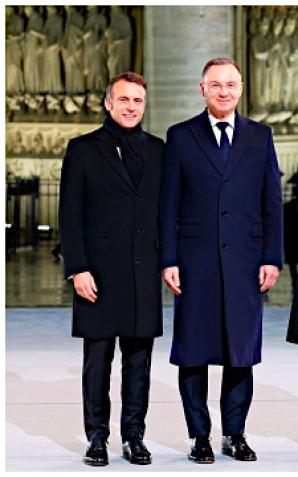 Prezydent RP wziął udział w ceremonii ponownego otwarcia Katedry Notre–Dame