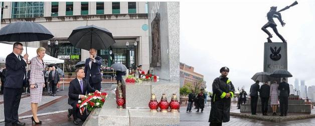 Para Prezydencka złożyła kwiaty przed Pomnikiem Katyńskim w Jersey City